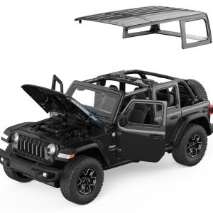 Masinuta metalica Jeep Wrangler Rubicon 4xe, negru, 1:24, 19x8.9x5.5cm - Img 4