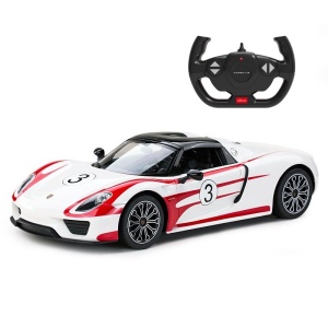 Masinuta Rastar RC - Porsche 918 Spyder Weissach, alb, 1:14 - Img 2