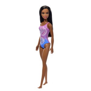 PAPUSA BARBIE BRUNETA CU COSTUM DE BAIE IN DOUA CULORI - Img 3