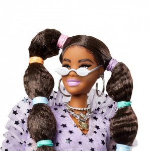 Papusa Barbie Extra Style Par Negru, cu Geanta in Forma de Stea si Catelus - Img 7