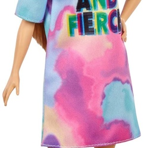 PAPUSA BARBIE FASHIONISTA CU PARUL BLOND SI ROCHITA SPORT - Img 2