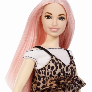 PAPUSA BARBIE FASHIONISTA CU PARUL ROZ - Img 9