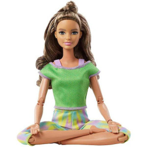 Papusa Barbie Made to move, 22 de articulatii complet mobile, seria 3, par saten - Img 5