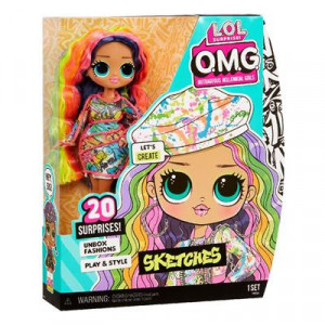 Papusa LOL Surprise OMG Sketches cu 20 de accesorii