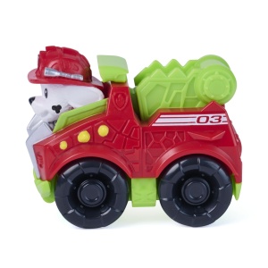 PATRULA CATELUSILOR FILMUL CU DINOZAURI PUP SQUAD RACERS VEHICUL CU FIGURINA MARSHALL 6.5CM - Img 4