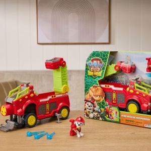 PATRULA CATELUSILOR FILMUL CU DINOZAURI SET VEHICUL DINO DE POMPIERI CU FIGURINA MARSHALL SI ACCESORII - Img 2