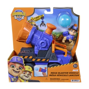 PATRULA CATELUSILOR RUBBLE SI ECHIPA SET FIGURINA SI VEHICUL MEGA BLASTER