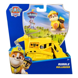 PATRULA CATELUSILOR SET VEHICUL DE BAZA BULDOZER SI FIGURINA RUBBLE - Img 1