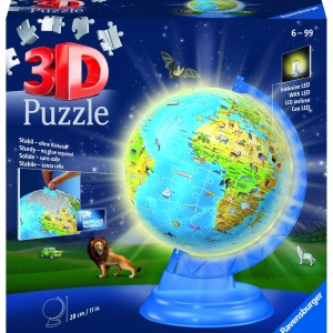 PUZZLE 3D GLOBUL PAMANTESC CU LED