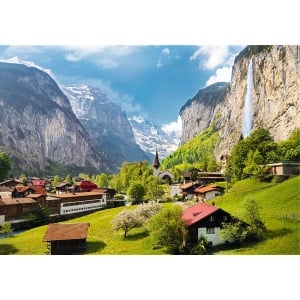 PUZZLE TREFL 3000 ORASUL LAUTERBRUNNEN ELVETIA - Img 2