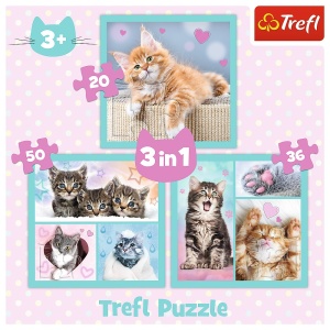 PUZZLE TREFL 3IN1 PISICUTELE DRAGALASE - Img 5