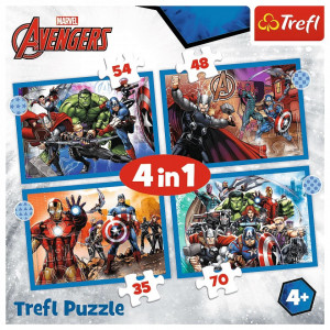 Puzzle Trefl 4 in 1 - Avengers, Razbunatorii Curajosi, 35/48/54/70 piese - Img 7