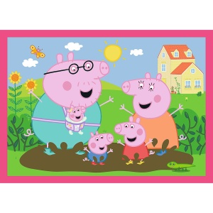 PUZZLE TREFL 4IN1 PEPPA PIG IUBESTE AVENTURILE - Img 2