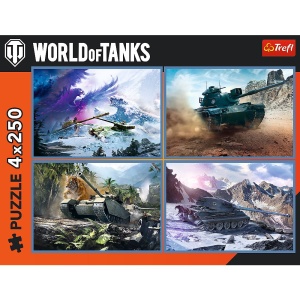 PUZZLE TREFL 4X250 WORLD OF TANKS BATALIE GROZAVA CU TANCURI - Img 6