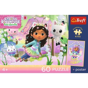 PUZZLE TREFL 60 PREMIUM PLUS KIDS GABBY SI AVENTURILE PISICII CU POSTER - Img 4