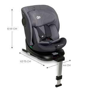 SCAUN AUTO I-SIZE, 40-150 CM, KINDERKRAFT I-360, GREY - Img 9