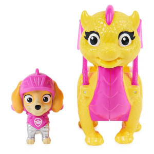 Set 2 Figurine Paw Patrol Rescue Knights - Skye si Dragonul Scorch - Img 3