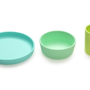 SET 3 RECIPIENTE SILICON HRANA BEBE, MELII, BLUE&LIME&MINT - Img 4