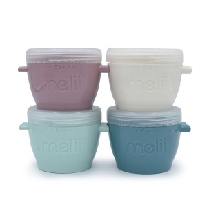 SET 4 RECIPIENTE SILICON SNAP&GO, MELII LUXE, 4*177 ML