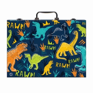 Set Creativ Happi Hobbi Art Case Dinozaur – 100 Accesorii de Desen pentru Copii - Img 7