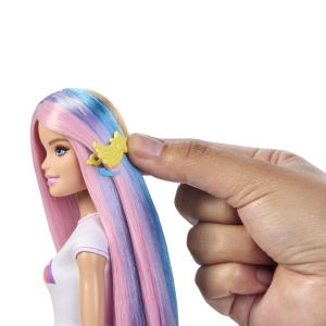 Set de joaca Barbie cu par stralucitor curcubeu si accesorii - Img 5