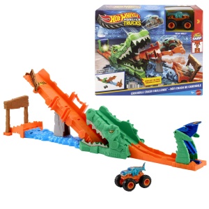 Set de joaca Hot Wheels Monster Truck Provocarea Crocodilului, Mega Wrex