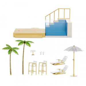 Set de joaca piscina Rainbow High, cu 7 lumini, umbrela pliabila si accesorii - Img 6