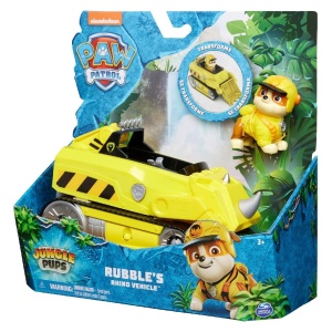 Set Figurina cu Vehicul Paw Patrol Jungle Pups Deluxe, Rubble - Img 6