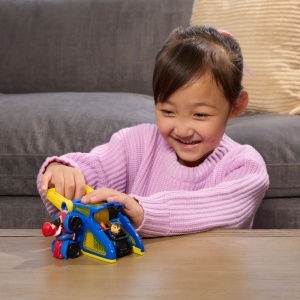 Set figurine Paw Patrol, Chase cu vehicul, albastru, 25.08x20.32x8.26cm - Img 5