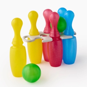 Set popice de bowling Simba, 6 popice cu sclipici, multicolor, pentru copii - Img 2