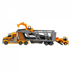 Set transportator cu utilaje de constructii Maxx Wheels, Galben, 45 cm - Img 5