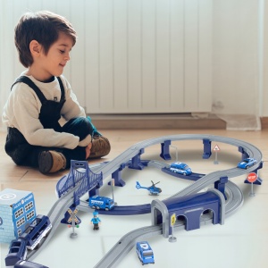 Tren electric de politie cu vehicule si elicopter, MalPlay - Img 11