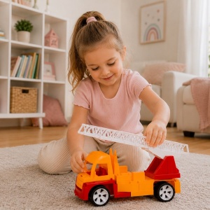 AUTOSPECIALA POMPIERI CU SCARA ROSU PORTOCALIU 46CM - Img 5