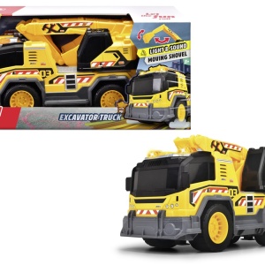 Camion cu Excavator Dickie, multicolor, 30cm, cu lumini si sunete, set educational