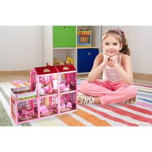 Casuta pentru papusi Malplay Fashion Villa,111 piese, cu mobilier si papusica - Img 6