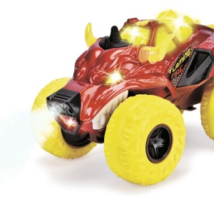 DICKIE MASINA DE TEREN FLAMING FIRE MONSTER CU LUMINI SUNETE SUSPENSII SI FUNCTIE ABUR 25CM - Img 9