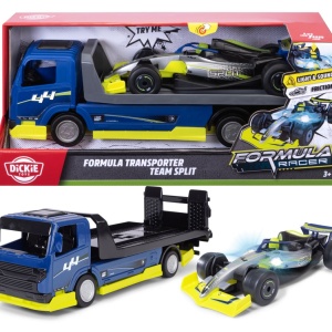 DICKIE TOYS FORMULA RACER SET TRANSPORTATOR FORMULA CU MASINUTA DE CURSE SPLIT 35CM - Img 3
