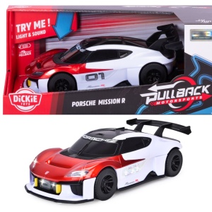 DICKIE TOYS PULL BACK MOTORSPORTS MASINA PORSCHE MISSION R CU LUMINI SI SUNETE 28CM