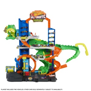 HOT WHEELS CITY SET DE JOACA GARAJ T REX SUPREM CU 2 MASINUTE INCLUSE - Img 3