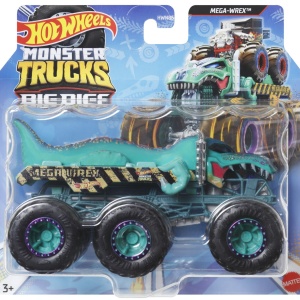 HOT WHEELS MONSTER TRUCK BIG RIGS MASINUTA METALICA CU 6 ROTI MEGA-WREX TURCOAZ SCARA 1 LA 64