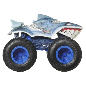 HOT WHEELS MONSTER TRUCK SHARKS VS DINOS MASINUTA GREAT BITE ECHIPA SHARK SCARA 1 LA 64 - Img 6