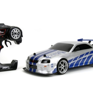 JADA ELITE FAST AND FURIOUS MASINUTA RC CU TELECOMANDA BRIAN NISSAN SKYLINE GTR R34 SCARA 1 LA 10 - Img 2