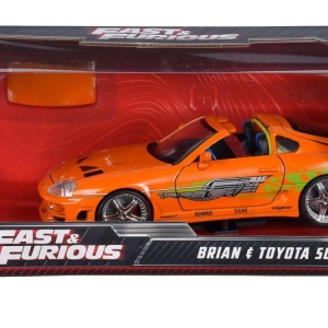 JADA FAST AND FURIOUS SET FIGURINA BRIAN SI MASINUTA METALICA TOYOTA SUPRA 1 LA 24
