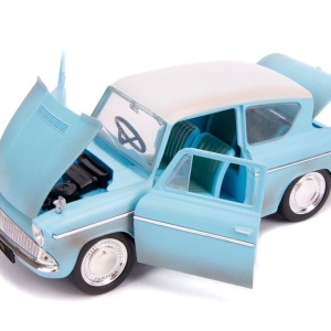 JADA HARRY POTTER SET FIGURINA HARRY POTTER SI MASINUTA METALICA FORD ANGLIA 1959 SCARA 1 LA 24 - Img 3