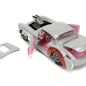 JADA MASINUTA METALICA BUGS BUNNY 1957 CHEVROLET CORVETTE 1:24 - Img 6