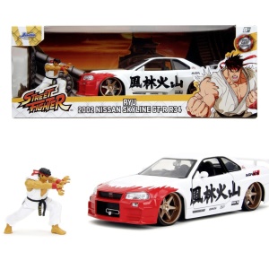 JADA SET FIGURINA METALICA 6CM SI MASINUTA NISSAN SKYLINE GTR SCARA 1 LA 24 - Img 6
