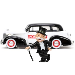JADA SET MASINUTA METALICA CHEVROLET MASTER DELUXE 1939 SCARA 1:24 SI FIGURINA MR MONOPOLY - Img 4