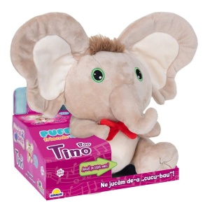 Jucarie de plus interactiva Puffy Friends, Tino Boo Elefantel, Bej - Img 1