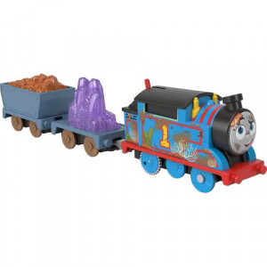 Locomotiva Motorizata Crystal Caves Thomas cu doua vagoane, Thomas si Prietenii - Img 2