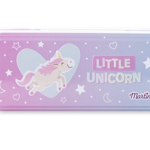 MARTINELIA LITTLE UNICORN TRUSA DE MACHIAJ IN CUTIE DE METAL CU 3 COMPARTIMENTE